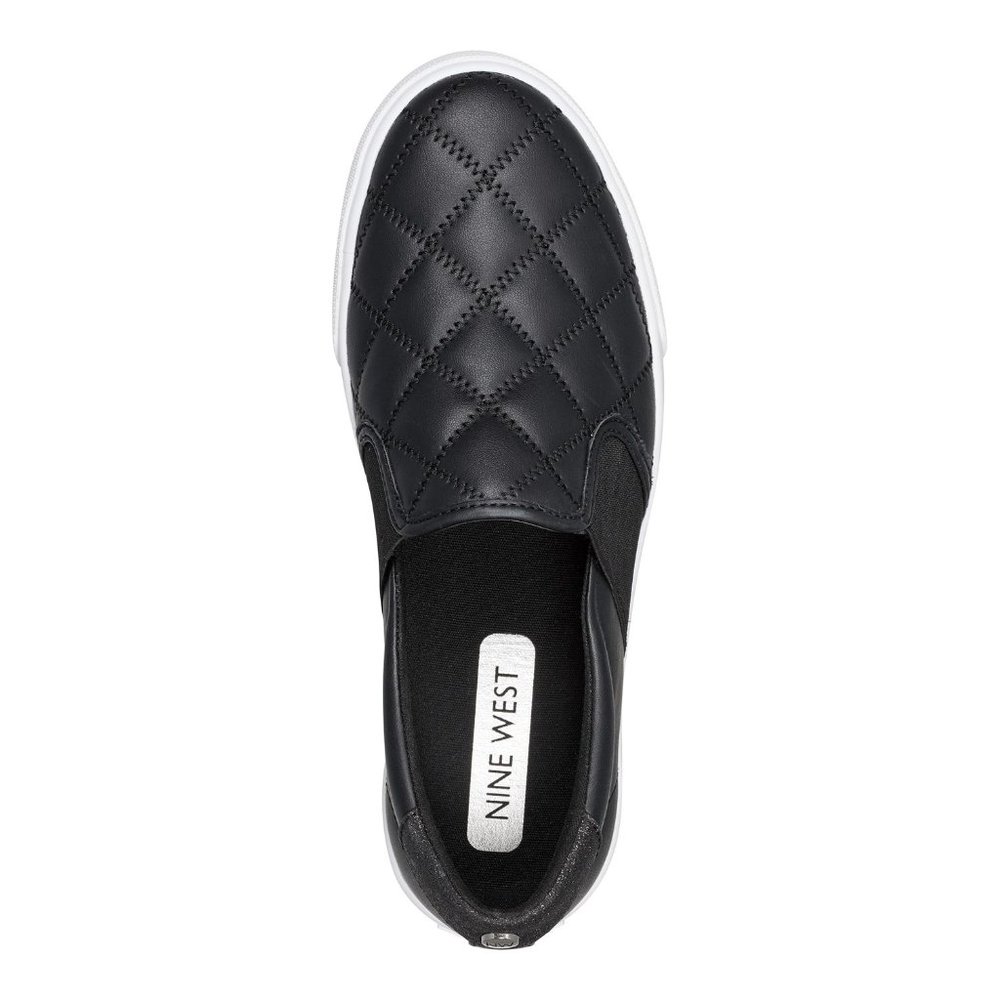 Nine West Black Quilted Slip On Sneakers Size 6